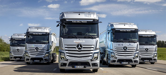 Daimler Trucks test waterstoftrucks bij grote spelers